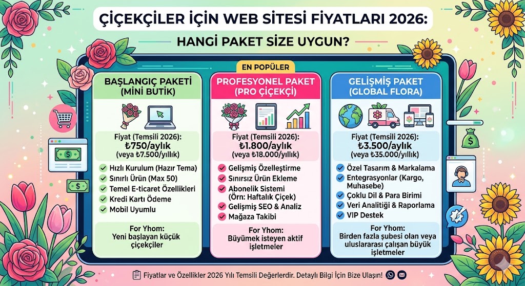 Cicekci Web Sitesi Nasil Kurulur? 2026 Rehberi