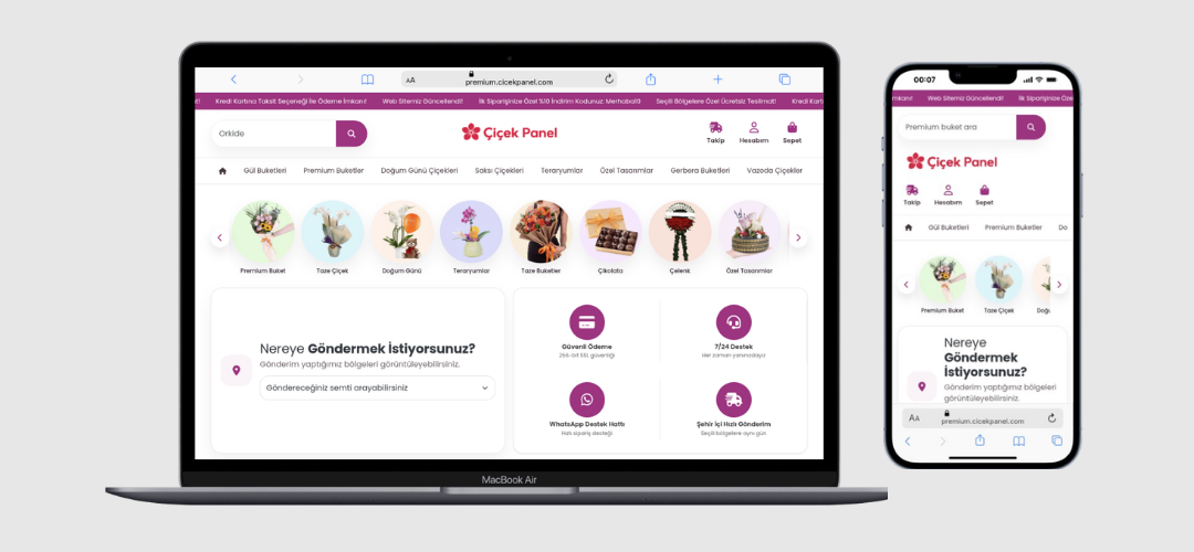 Çiçek Panel Premium Tema